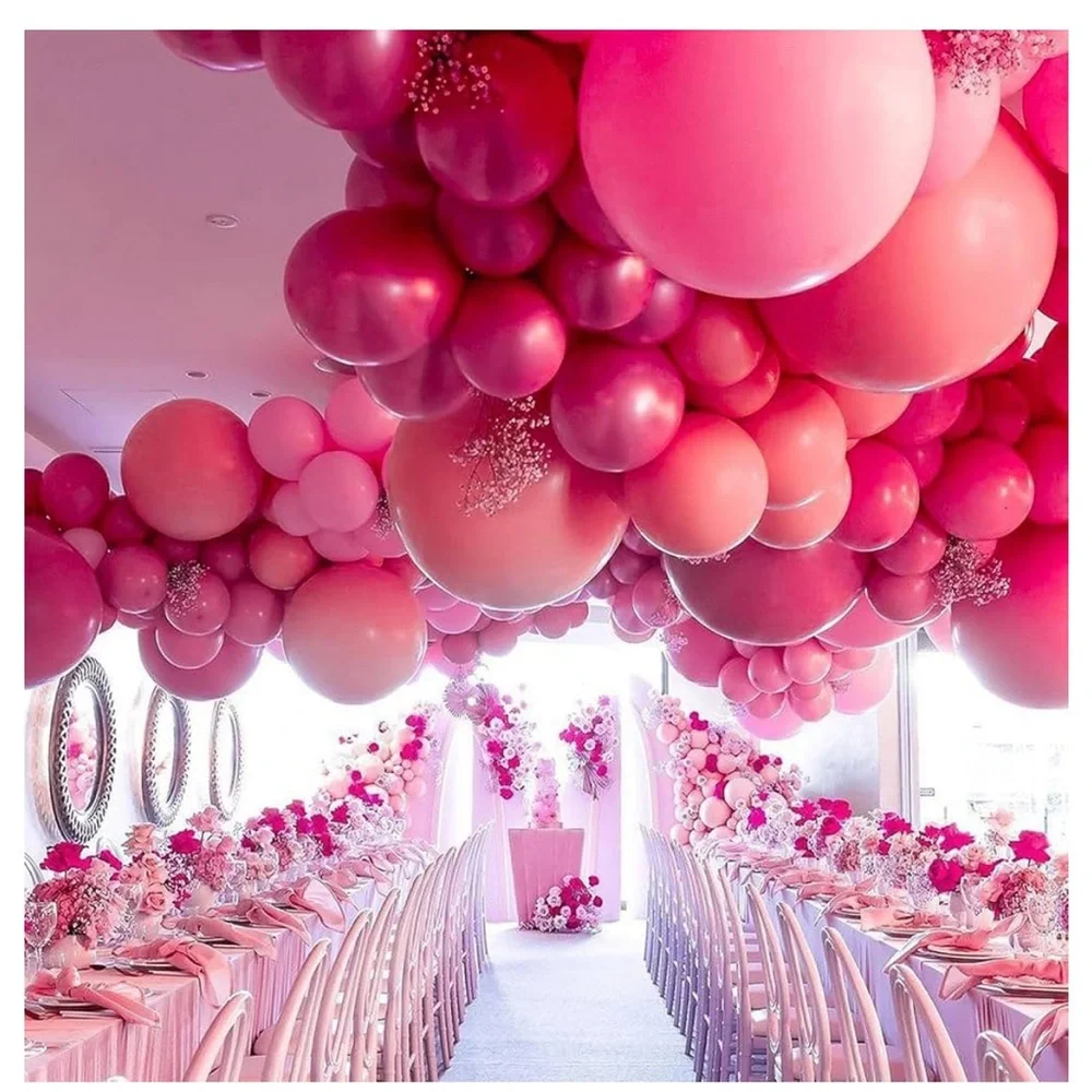 New PartyWoo Magenta Balloons, 85 pcs Hot Pink Balloons Different Sizes